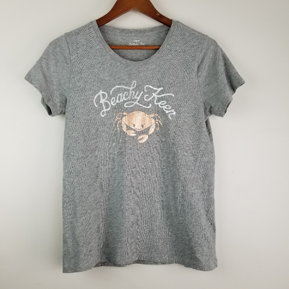 J. CREW Grey Beachy Keen Collecter Tee Sz M